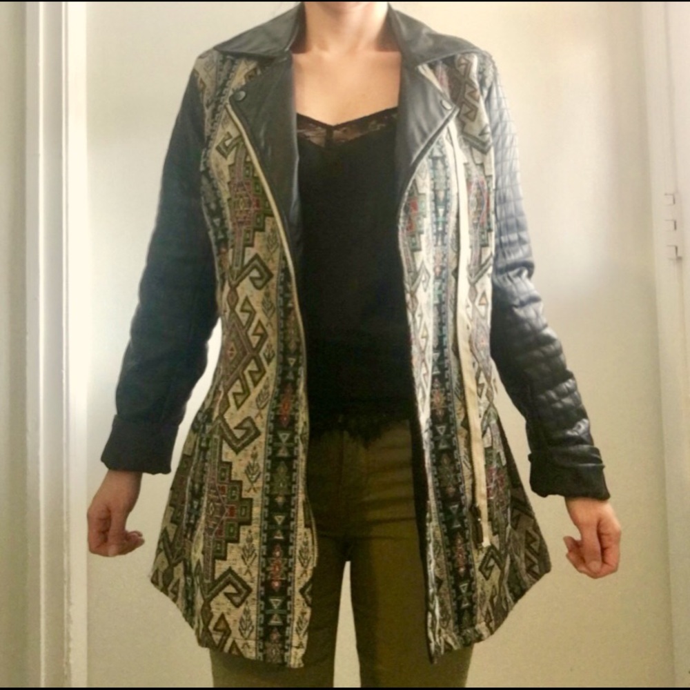 Printed leather Jacket